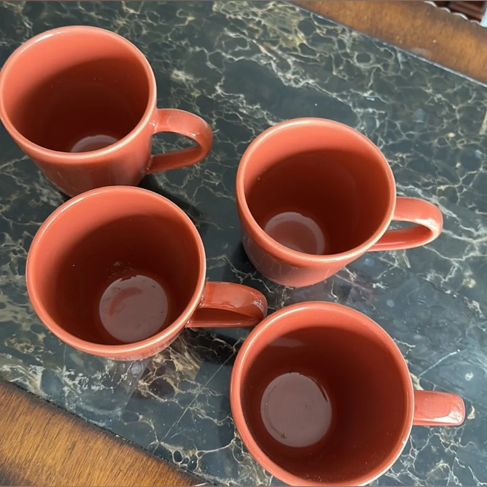 Set of 4 William Sonoma Terracotta Ceramic Mug Set